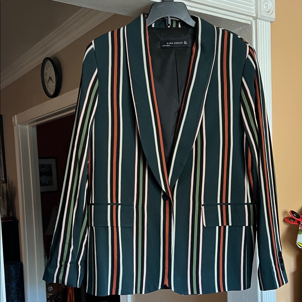 Zara Multicolor Striped Blazer